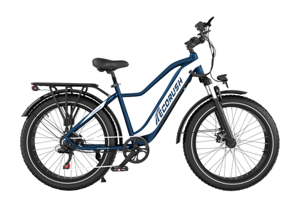 Blue ECORUSH R1 Fat Tire Electric Bicycle